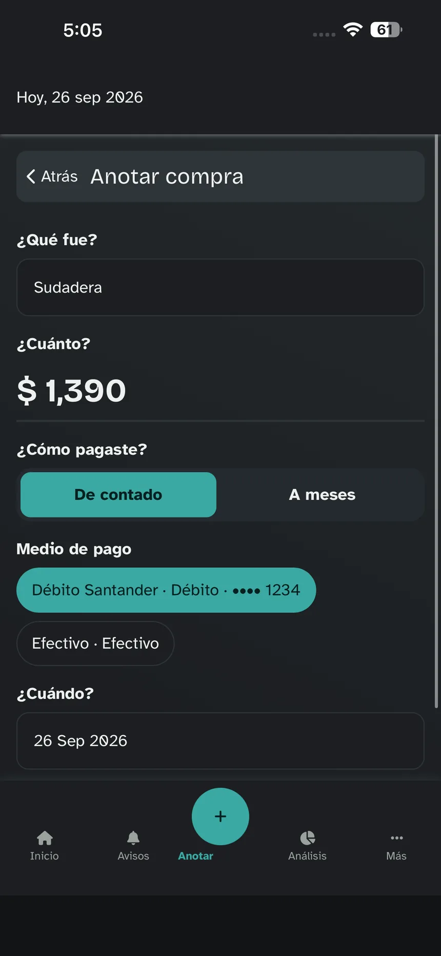 Anotar compra, hasta Cuándo