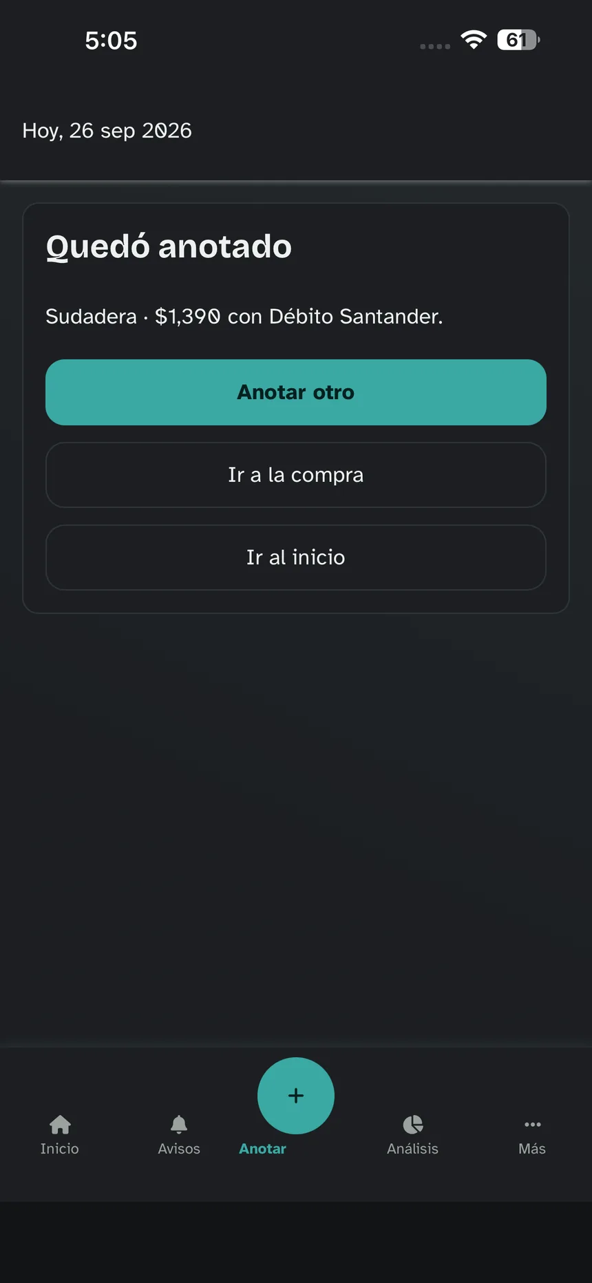 Quedó anotado